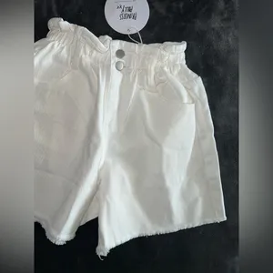 Princess Polly Shipwreck Paper Bag Denim Shorts in White Size 0 New with tag thumbnail 9