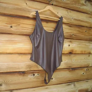 Skims Wet Jersey Thong Tank Bodysuit Cocoa 2XL thumbnail 4