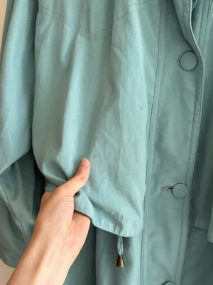 Carina Exclusive Women’s Vintage Turquoise Trench Coat, Size XL thumbnail 16