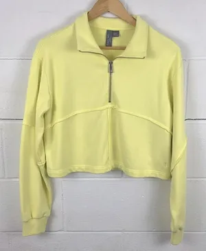 Sweaty Betty revive lounge cropped half zip pullover sweatshirt thumbnail 1
