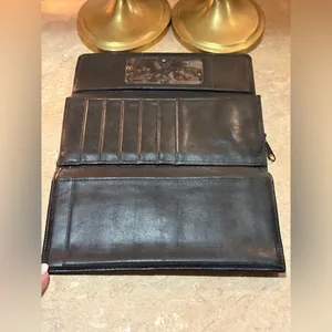 Perry Ellis Black Leather Wallet Sleek Minimalist Design thumbnail 6