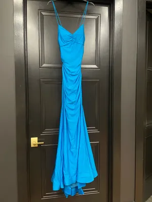 Jovani Hot Blue Long Formal Dress thumbnail 9
