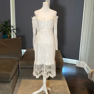 Women’s Long Sleeve Lace Dress with Sheer Areas Size L NWOT thumbnail 2