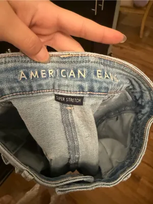 American Eagle Light Wash Denim Button-Front Denim Mini Skirt thumbnail 3