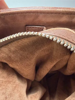 Bohemian leather Textured Fringe Shoulder Bag in Brown thumbnail 7