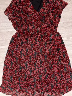 Bardot Black with Red Ditsy Mini Dress thumbnail 2