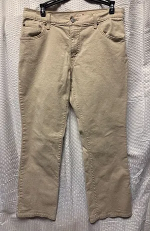 Levi's 550 Relaxed Boot Cut‎ Women Khaki Cotton Spandex Jeans Size 12 M thumbnail 1