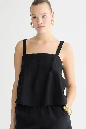 J.Crew Bow-Back linen top‎ thumbnail 1