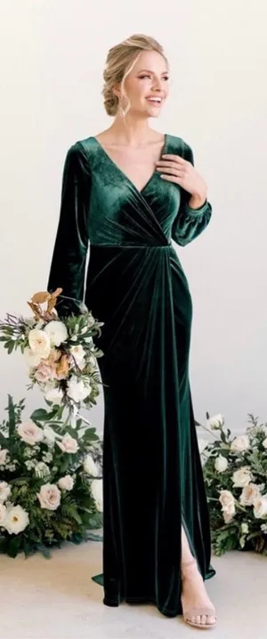 REVELRY Vera Velvet Dress in Emerald Green Size 4 | Evening | Bridesmaid Dress thumbnail 1