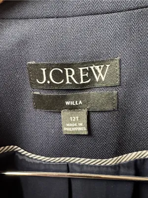 J. Crew Willa Blazer Italian City Wool Blend Jacket Navy Blue 12T TALL BK023 thumbnail 5