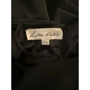VTG 80’s Lillie Rubin 8 10 Formal Dress Gown Detachable Skirt Black Satin Party thumbnail 8