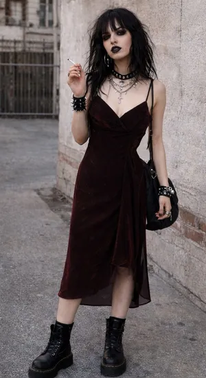 Hot Kiss Vtg Y2K‎ Fashion Bug Black Asymmetrical Mesh Slip Dress S Gothic Fairy Grunge thumbnail 1