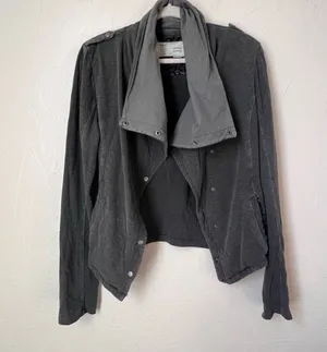 Anthropologie Saturday Sunday grey moto jacket size M thumbnail 1