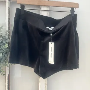NWT Juicy Couture Black Velour‎ Rhinestone Logo Shorts Women's M Y2K Loungewear thumbnail 2