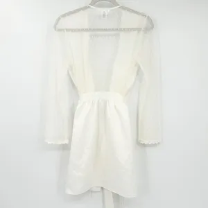 Flora Nikrooz Womens Coquette Bridal Sleep Charmeuse Robe & Slip Dress Set Small thumbnail 13