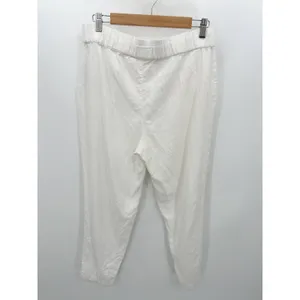 Land N Sea White Linen Blend Tie Casual Pants Women Size M Coastal‎ Lagenlook thumbnail 2