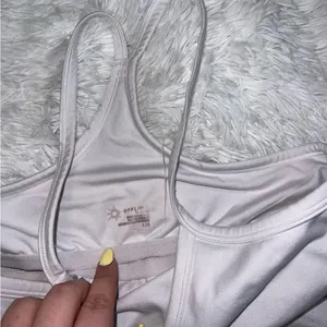 Aerie Offline White Razor Back Cropped Tank size Large thumbnail 2