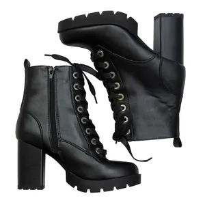 Sincerely Jules Racer Black Lace Up Combat Boots Chunky Heel Ankle Booties 6.5 thumbnail 5