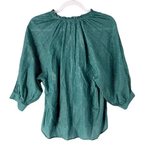 a.n.a Womens Tops Size XS‎ Metallic Silver Striped Batwing Sleeve thumbnail 2