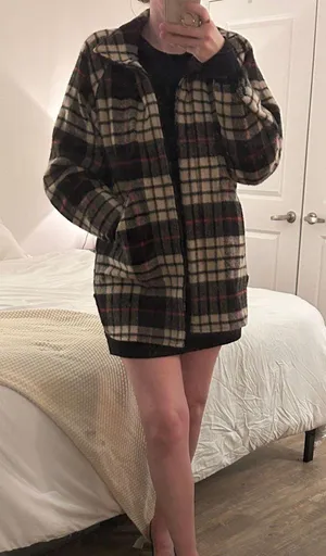 Orvis Vintage Plaid Wool Unlined Car Coat Made in USA thumbnail 1