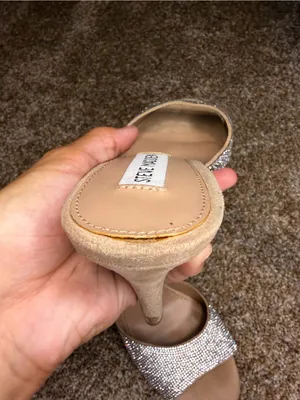 Steve Madden Women's Erin Rhinestone Heels 8.5 Mule Sandals Nude thumbnail 10