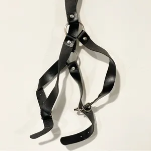 Women’s Goth Punk Rave Faux Leather One‎ Piece Silver Hardware Dominatrix thumbnail 3
