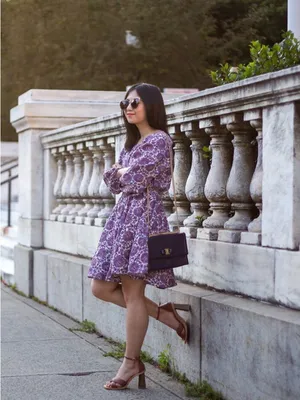 J. Crew NWT Palermo Linen Smocked Waist Bouquet Floral Purple Printed Medium thumbnail 3