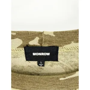 Monrow Camo‎ Crewneck Sweatshirt Women's Size L Athleisure Top thumbnail 5