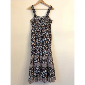 Universal Thread Tiered Floral Maxi Dress S‎ Ruffle Navy Pockets Cotton Blend thumbnail 5