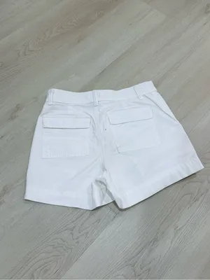 a new day White Cotton Patch-Pocket Shorts thumbnail 3