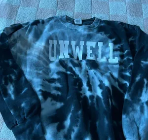 Black and White Tie-Dye Men's Sweater thumbnail 1