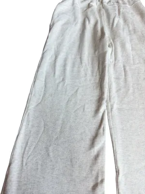 Brandy Melville Cream Wide Leg Sweatpants Waffle Knit Stretch Size Small Women's thumbnail 9