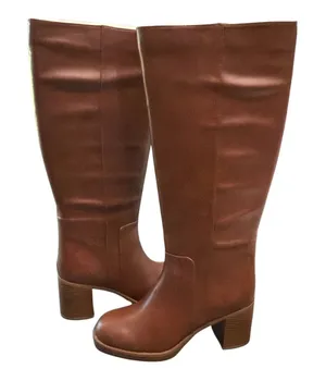 On 34th Priscillaa Tall Knee High Boots Burnt Copper Brown Block Heel 10M NIB thumbnail 1
