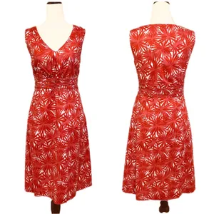 BODEN Red Orange Floral‎ Print Sleeveless Cotton Sheath Dress Size 6 Petite thumbnail 2