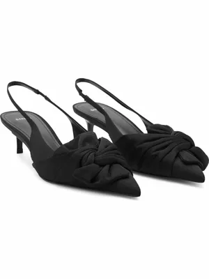 Women's new Mango Black Slingback Kitten Heel Dress Shoe thumbnail 5