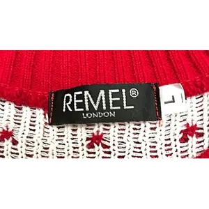 REMEL LONDON Womens Ugly Christmas Sweater L Red Reindeer Festive Party Holiday‎ thumbnail 4