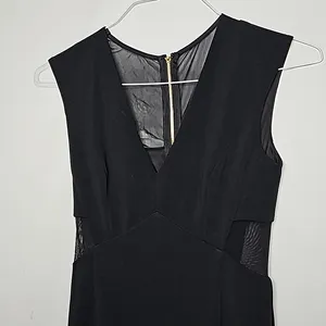 Aiden Mattox mesh panel floor length maxi cocktail slit cocktail party dress 2 thumbnail 2