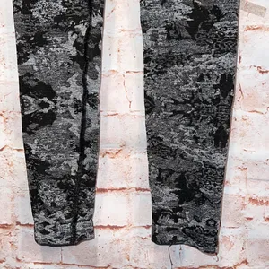 Womens best black camo leggings jacquard tights full length elastic waist thumbnail 3