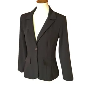 Vintage 90s Polyester Blazer | 70s Inspired Tailored Jacket Classic Fit thumbnail 2