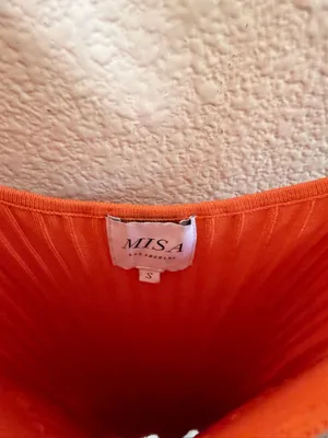 Misa Los Angeles Nova Dress in Tangerine Orange‎ Sleeveless Rib Knit Size S thumbnail 9
