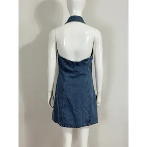House of Harlow 1960 Women’s Denim Halter Mini Dress Backless Y2K Blue Size S thumbnail 4