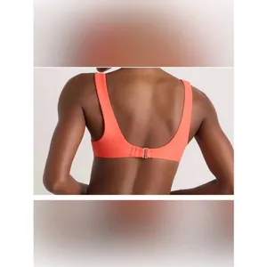 NWT Quince Sunset Orange Italian Plunge Bikini Swim Suit Top Women's Size Small thumbnail 2