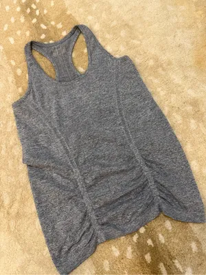 Athleta Seamless Ruched Racerback Athletic Tank Gray Space Dye Size small thumbnail 4