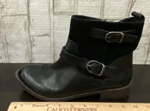 LUCKY BRAND Black Leather Double Buckle Moto Ankle Boots Size 7.5 thumbnail 9