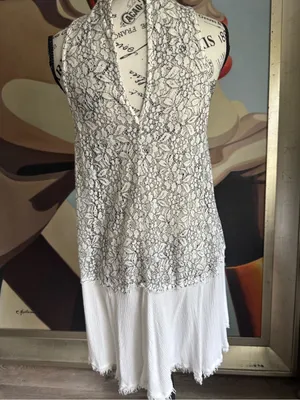 Free People Bohemian White Lace swing tunic thumbnail 6