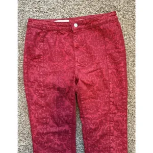 Anthropologie‎ Pilcro Denim High Rise Legging Sz 30 Red Floral Holiday Night Out thumbnail 7