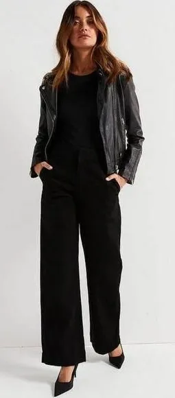 NWT Free People X Levi's ribcage high rise wide leg tailor jeans in black 30X34 thumbnail 1
