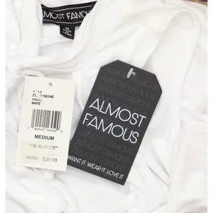 NWT Almost Famous Juniors Sleeveless Tie-Neck Tank Blouse Top White M thumbnail 5