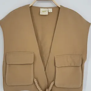 Maeve by Anthropologie Academy Utility Vest One Size Beige Rope Tie Cropped Boho thumbnail 5