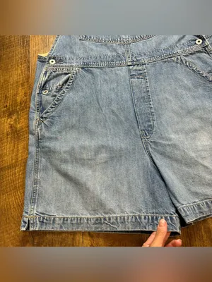 Vtg GAP Denim Shortalls Overalls Sz XL Relaxed Cotton Faded thumbnail 7